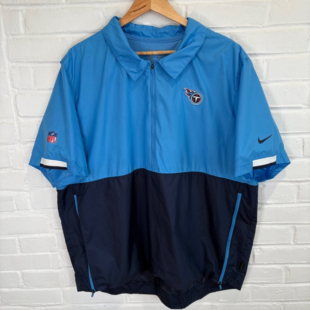 Nike Men's Tennessee Titans Sideline Coaches Half-Zip Short-Sleeve Jacket XXL